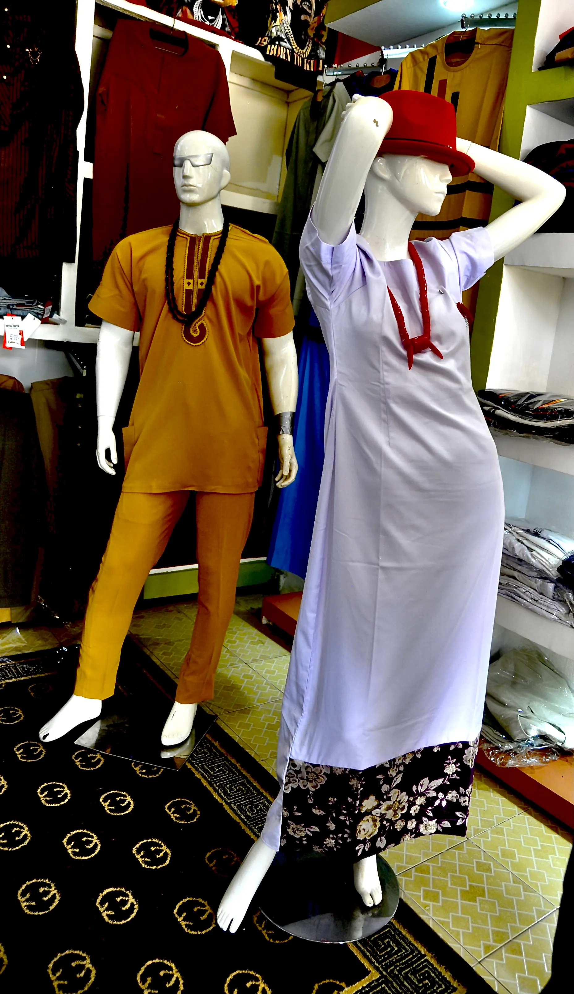 SND Designs mustard and lilac looks in the boutique