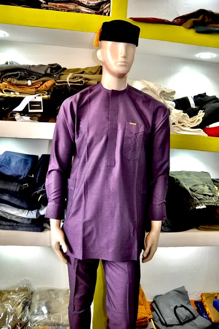 SND Clothing Design purple two-piece set with cap