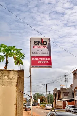 SND Clothing Design atelier — street sign